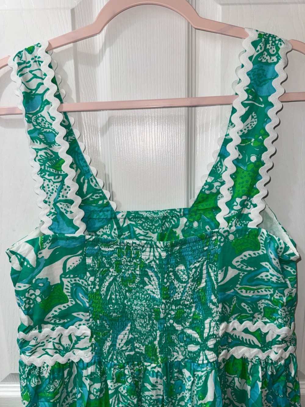 Lilly Pulitzer Botanical Green Safari Sangria Pollie Cotton Midi Dress Size 10 - Picture 5 of 10